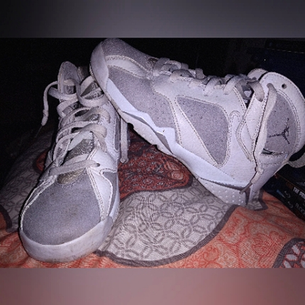 🎉🏀 Nike Air Jordan Retro 7 Pure (GS) White Youth Sneaker, Size 6Y 🏀🎉